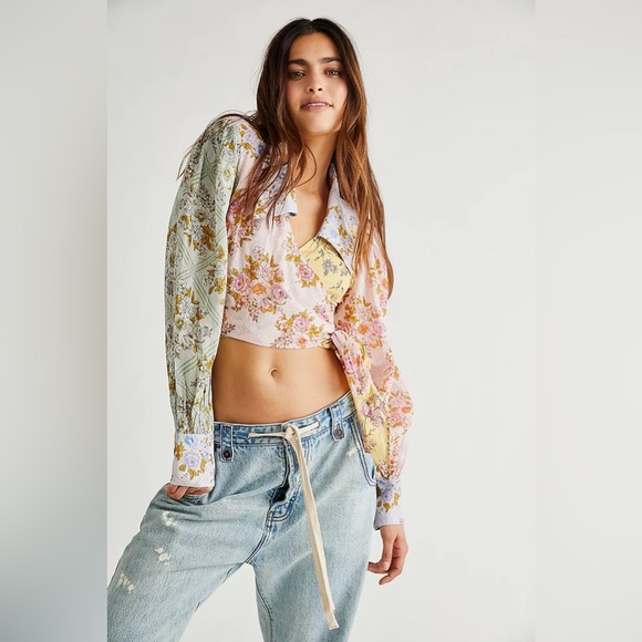 Free People Lucky Penny Wrap Top - Picture 1 of 9